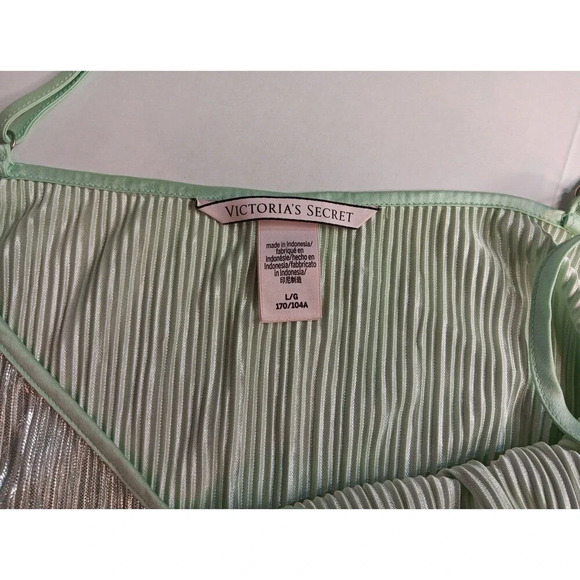 Victoria's Secret Silky Slinkie Textured Lingerie Blue Mint Green Adjustable... - Picture 5 of 8